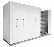 Rapid Mobile Shelving. 6 Bay. 2 Widths. 3560 L X 980 W X 2150 H : 3560 L X 1280 W X 2150 H. White